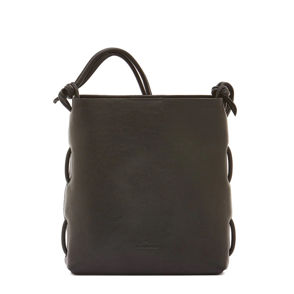 Black Leather Shoulder Bag - Il Bisonte Italian leather